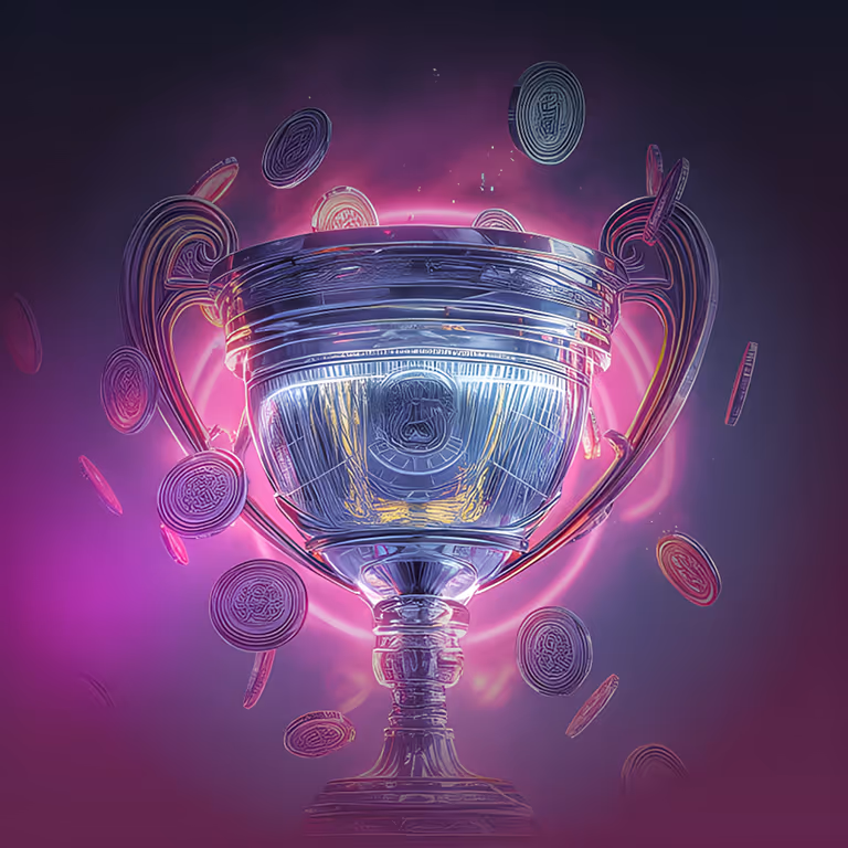 Rainbet Casino featuring a poker table stacked with chips and cards in a modern high-rise lounge overlooking the city skyline.